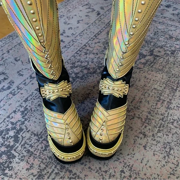 Last pair! New Dolls Kill Wrath of Goddess Knee Boots - Picture 5 of 11